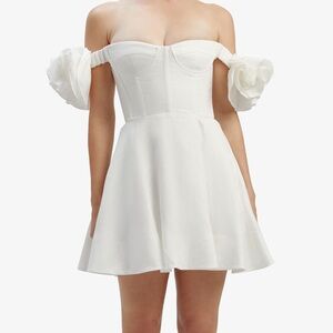 Bardot Off-Shoulder White Mini Dress